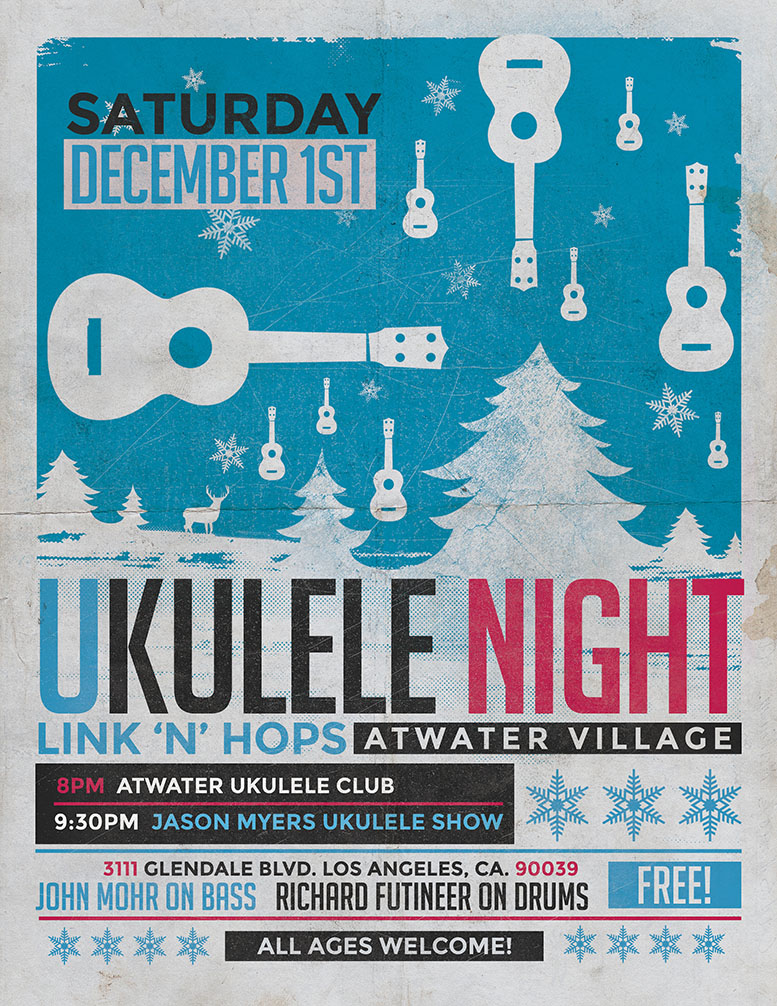 Poster design by Julianna Parr Atwater Village Ukelele Club at LinknHops